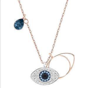 SWAROVSKI | NWT Evil Eye Rose Gold-Plated Blue Crystal Necklace with Case & Bag